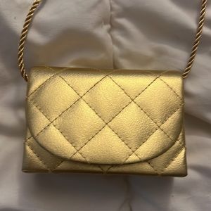 Small cross body gold evening bag